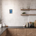 Ginkgo Leaves cyanotype art print A4 displayed on a kitchen wall